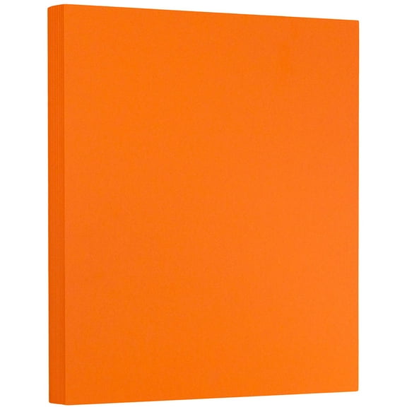 JAM Paper Cardstock, 8 1/2 x 11, 130lb Orange, 25 per Pack