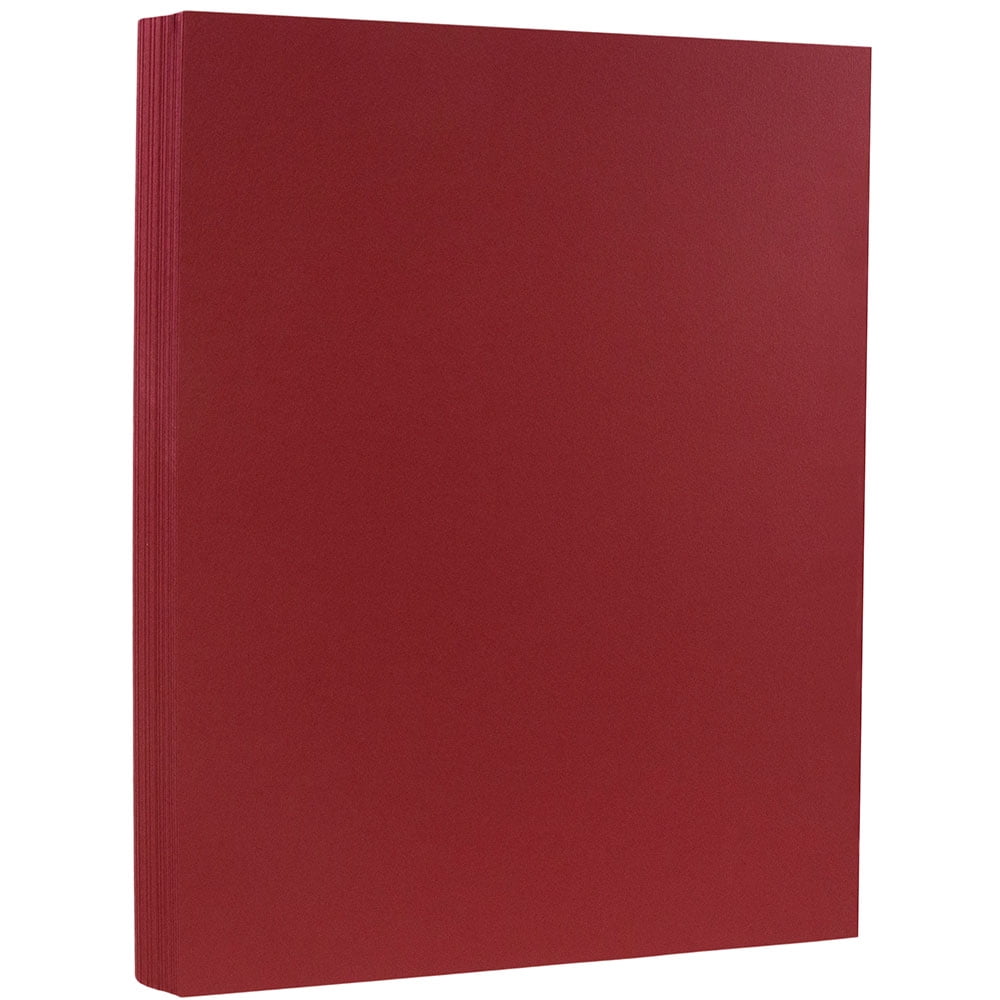 JAM Paper Cardstock, 8 1/2 x 11, 80lb Dark Red, 50 per Pack
