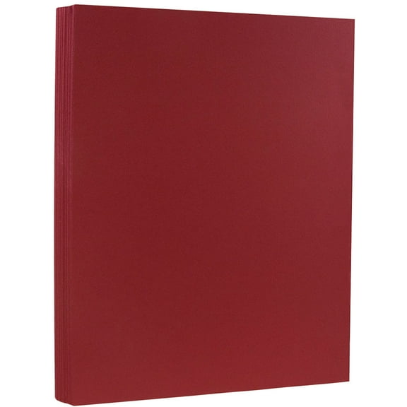 JAM Paper Cardstock, 8 1/2 x 11, 80lb Dark Red, 50 per Pack