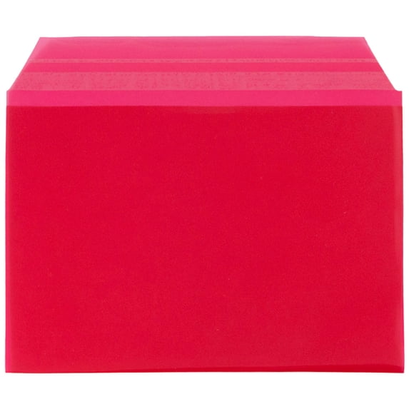 JAM Paper Cello Sleeves, 5 1/16 x 7 3/16, Red, 100/Pack, Peel & Seal