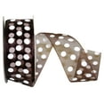 thumbnail image 1 of JAM Paper Chiffon Polka Dot All Occasion Brown Nylon Ribbon, 900" x 1.5", 1 of 5