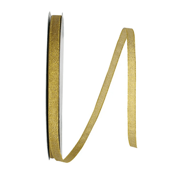 JAM Paper Christmas Gold Metallic Ribbon, 100yd x 0.37in, 1/Pack