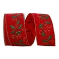 thumbnail image 1 of JAM Paper Christmas Holly Multi-color Polyester Ribbon, 25yd x 2.5in, 1/Pack, 1 of 5