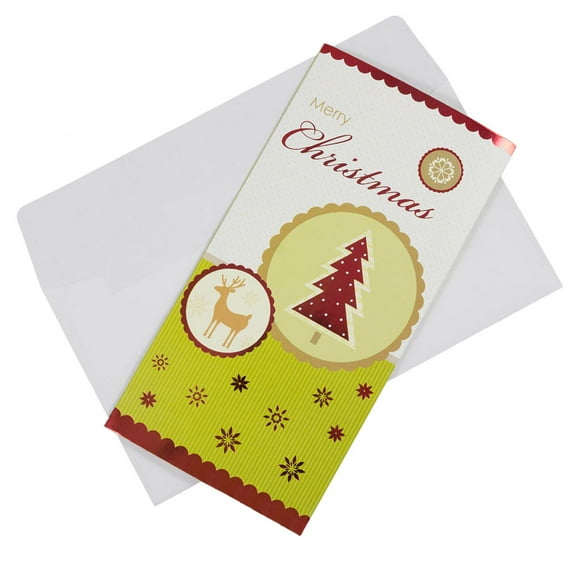 JAM Paper Christmas Money Card Sets, Merry Christmas Reindeer and Christmas Tree Holiday, 6/pack