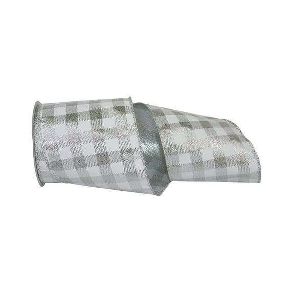 JAM Paper Christmas Multi-color Nylon Gingham Ribbon, 30' x 4"