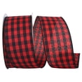 thumbnail image 1 of JAM Paper Christmas Multi-color Polyester Check Buffalo Ribbon, 75' x 2.5", 1 of 5