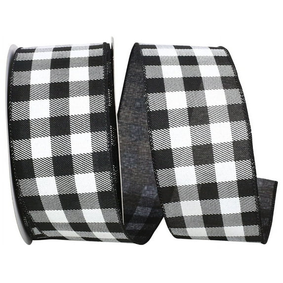 JAM Paper Christmas Multi-color Polyester Gingham Ribbon, 75' x 2.5"