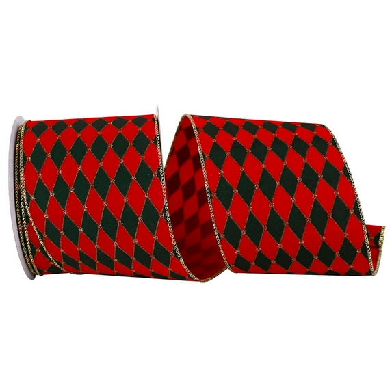 JAM Paper Christmas Multi-color Polyester Velvet Ribbon, 360" x 4"