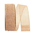 thumbnail image 1 of JAM Paper Christmas Rose Gold Polyester Mesh Ribbon, 20yd x 1.5in, 1/Pack, 1 of 5