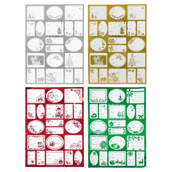 JAM Paper Christmas To/From Stickers, Multicolor, Assorted Size, 4 packs of 40