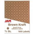 thumbnail image 1 of JAM Paper Circle Label Sticker, 0.75 in, Brown Kraft, 108 Round Labels/Pack, 1 of 5