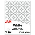 thumbnail image 1 of JAM Paper Circle Label Sticker Seals, 0.75-in, White, 108 Round Labels/Pack, 1 of 5