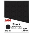 thumbnail image 1 of JAM Paper Circle Label Sticker Seals, 1 2/3 in Diameter, Black, 120 Round Labels per Pack, 1 of 5