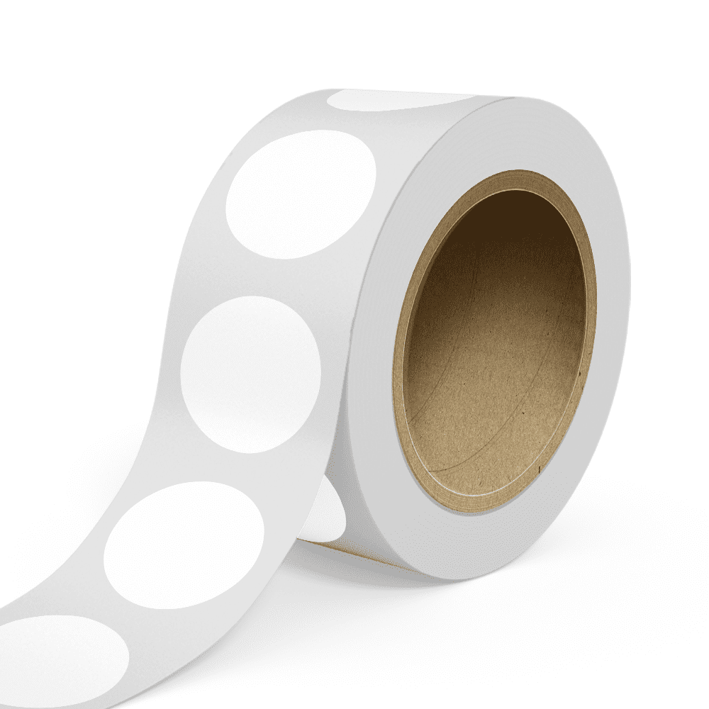 JAM Paper Circular Purpose Printable Labels, Round, 3 Inch, White Film, 125 Labels/Roll