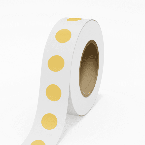 JAM Paper Circular Standard Label Rolls, Round, 1.25 Inch, Gold Metallic Foil, 125 Labels/Roll