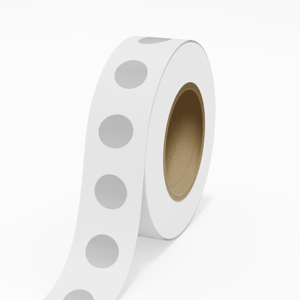 JAM Paper Circular Standard Label Rolls, Round, 1.25 Inch, Silver Metallic Foil, 125 Labels/Roll