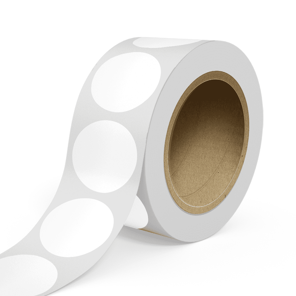JAM Paper Circular Standard Label Rolls, Round, 3.5 Inch, White Glossy ...