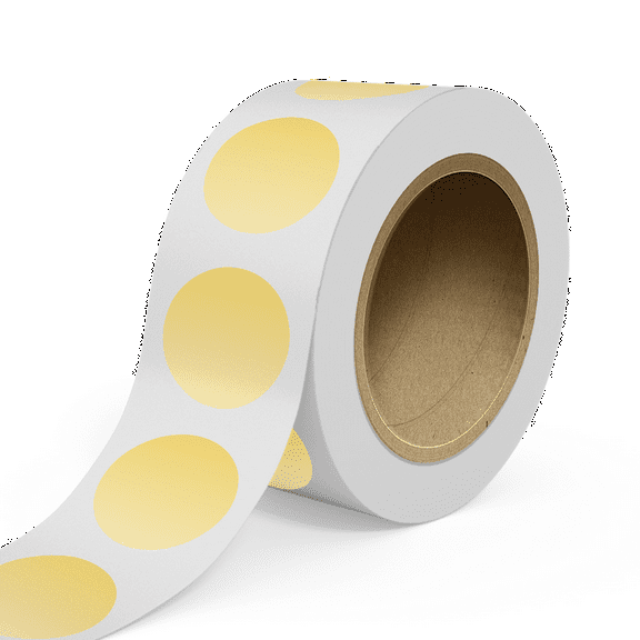 JAM Paper Circular Standard Label Rolls, Round, 3 Inch, Gold Matte Foil, 125 Labels/Roll