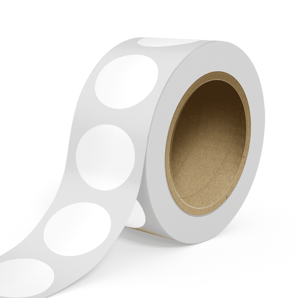 JAM Paper Circular Standard Label Rolls, Round, 3 Inch, White Glossy, 125 Labels/Roll