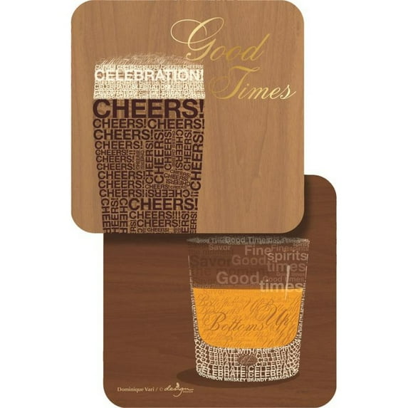 JAM Paper Coasters, 6 Packs of 10, Good Cheers, 3 5/8 x 3 5/8