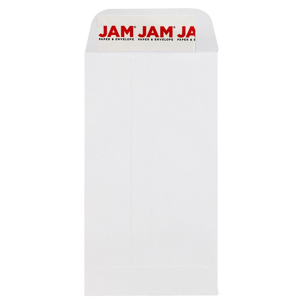 JAM Paper Coin Peel and Seal Envelopes, 2-7/8" x 5-1/4", White, 250 Per Box