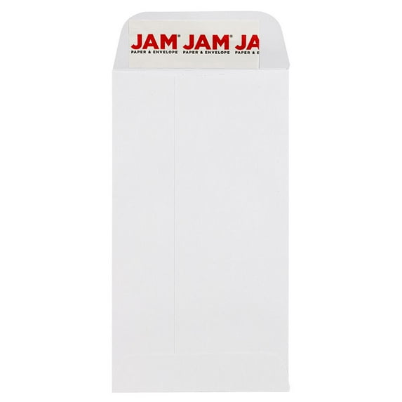 JAM Paper Coin Peel and Seal Envelopes, 2-7/8" x 5-1/4", White, 500 Per Box