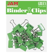 JAM Paper Colorful Binder Clips, Small, 3/4 inch, Green, 25 Pack