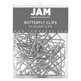 thumbnail image 1 of JAM Paper Colorful Butterfly Clips, Silver, 1.5 x 1.1, Medium, 20/Pack, 1 of 4
