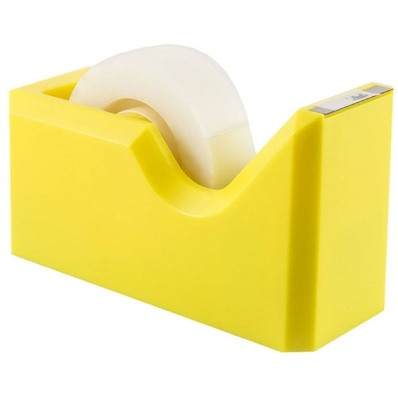 JAM Paper Colorful Desk Tape Dispenser, Yellow, 4.5 x 2.5 x 1.75 in, 1/Pack