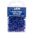 thumbnail image 1 of JAM Paper Colorful Push Pins, Blue, 100/Pack, 1 of 6