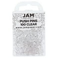 thumbnail image 1 of JAM Paper Colorful Push Pins, Clear PushPins, 100/Pack, 1 of 6