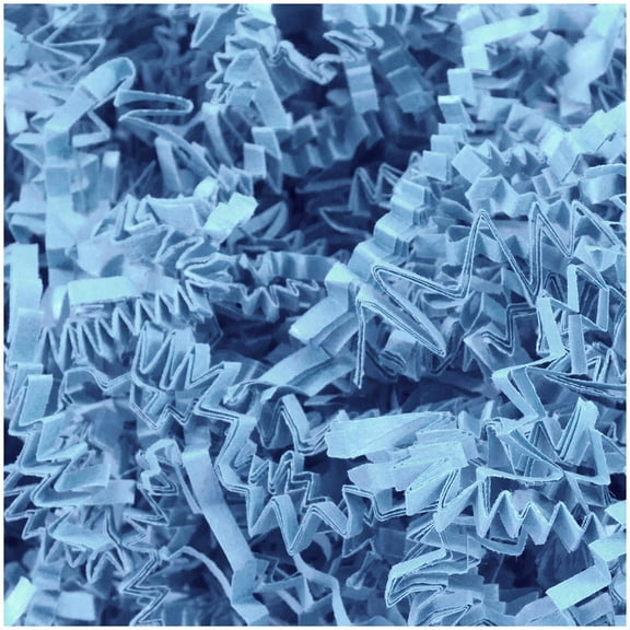 JAM Paper Crinkle Cut Shred Tissue Paper, Baby Blue, 40lb/Box