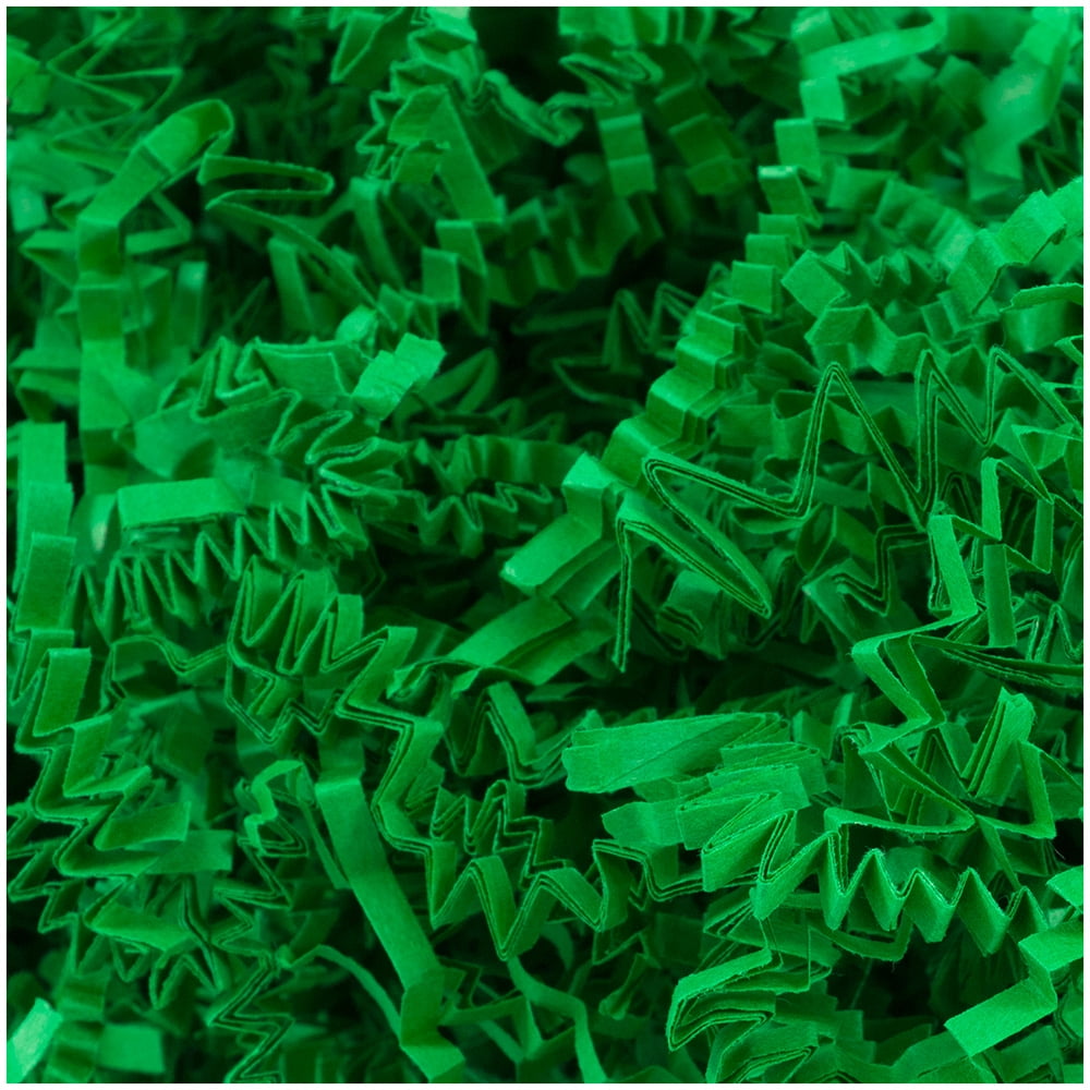 JAM Paper Crinkle Cut Shred Tissue Paper, Green, 20lb/Box