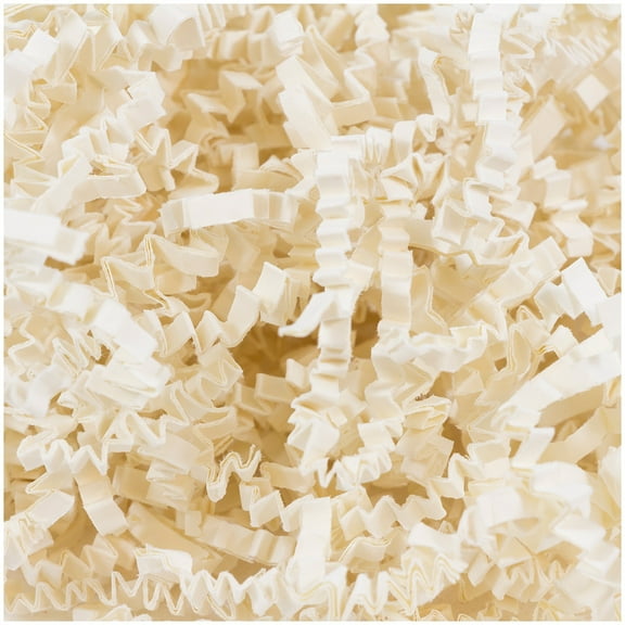 JAM Paper Crinkle Cut Shred Tissue Paper, Ivory, 20lb/Box