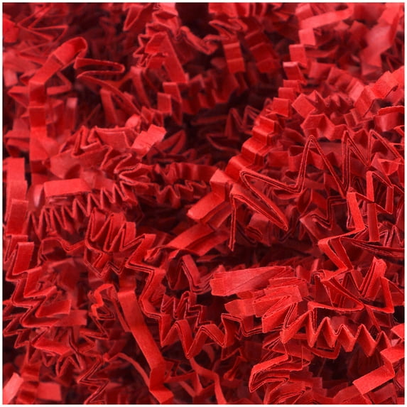 JAM Paper Crinkle Cut Shred Tissue Paper, Red, 20lb/Box