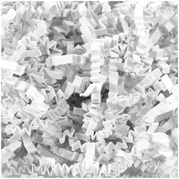JAM Paper Crinkle Cut Shred Tissue Paper, White, 20lb/Box