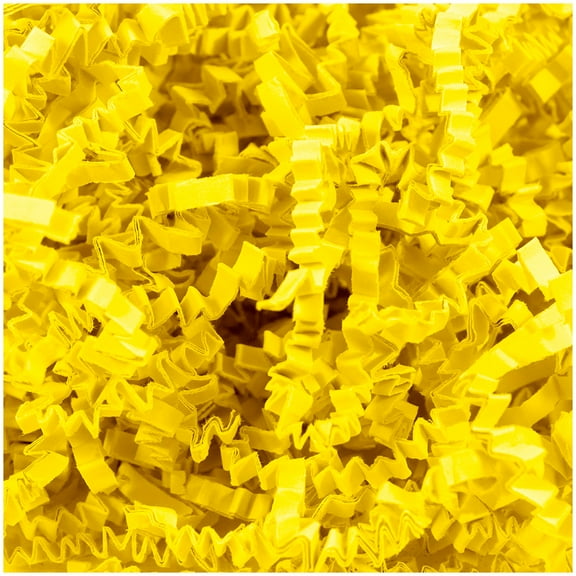 JAM Paper Crinkle Cut Shred Tissue Paper, Yellow, 40lb/Box