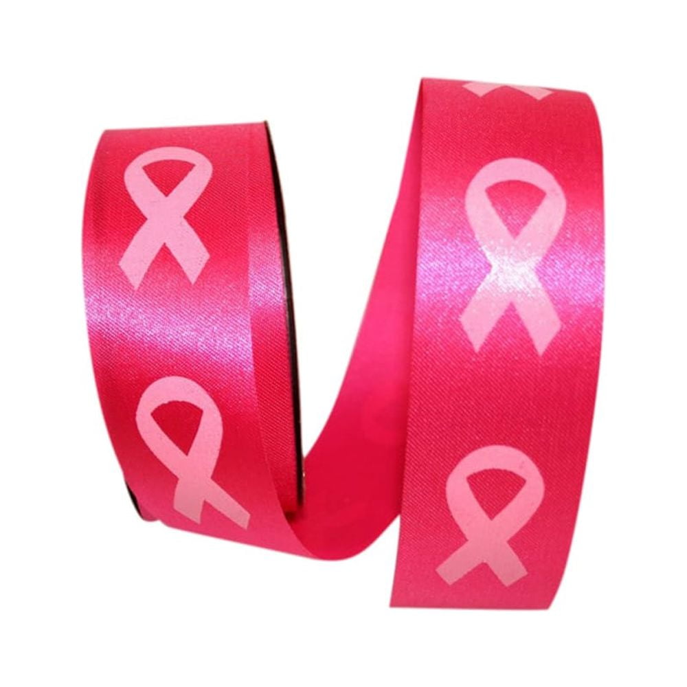 JAM Paper Cyclamen Cancer Awareness All Occasion Pink Polyester Ribbon, 900" x 1.37"