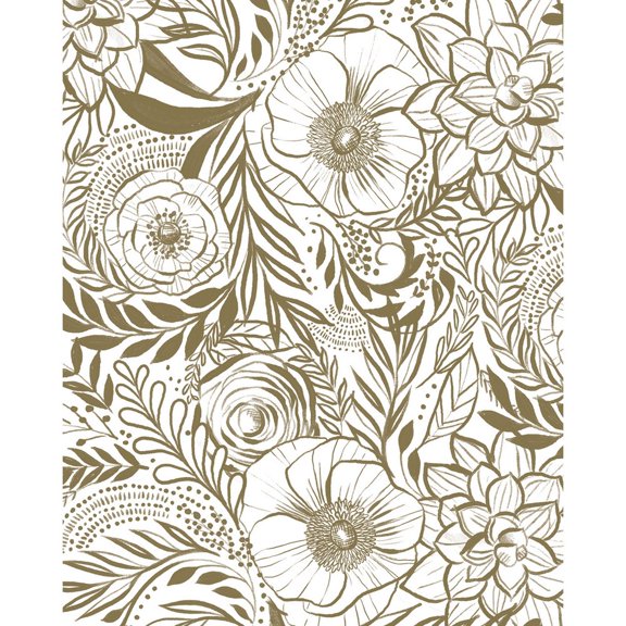 JAM Paper Design Tissue Paper, Golden Floral, Multicolor, 3 Packs of 4 Sheets