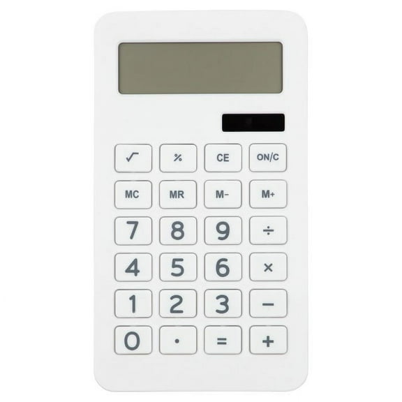 JAM Paper Desktop Calculator, 10 Digit LCD Display, 3 3/4 x 6 3/4 Inches, White, Bulk 10/Pack