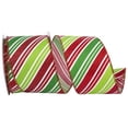thumbnail image 1 of JAM Paper Diagonal Stripe Glitter Ribbon, Red & Green, 2.5in x 10yd, 1/Pack, 1 of 1