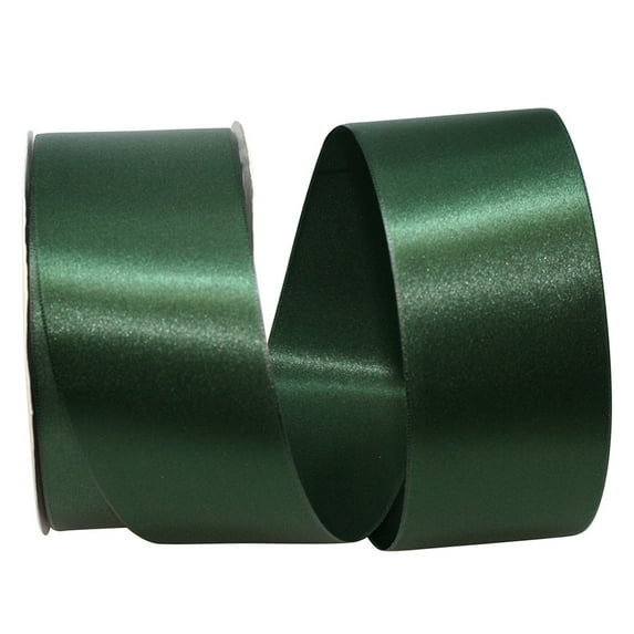 JAM Paper Double Face Satin Forest Green Polyester Ribbon, 1800" x 2.25"