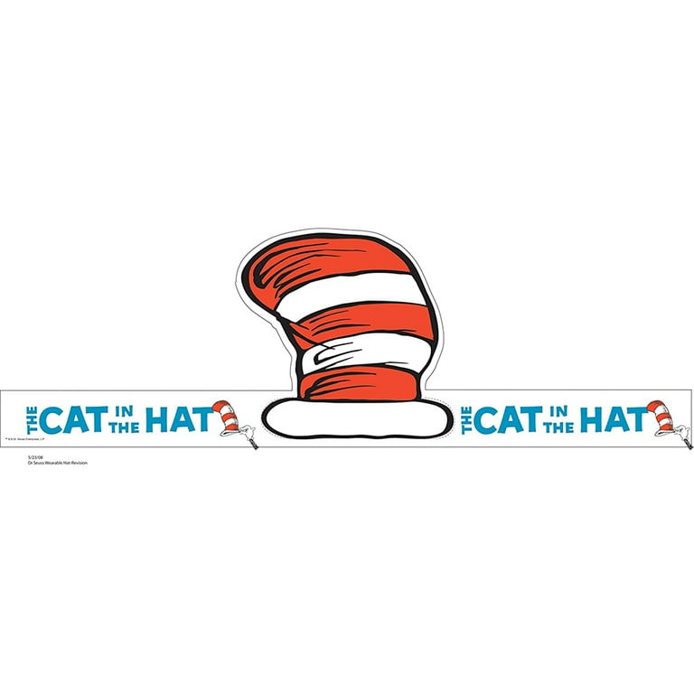 JAM Paper Seuss Cat Adjustable Multi-color Party Hats, 32