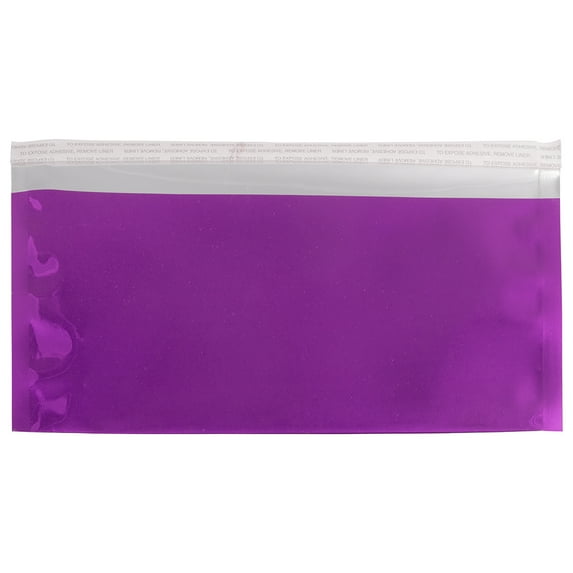 JAM Paper & Envelope #10 Foil Envelopes, 4 1/8 x 9 1/2, Purple, 25/Pack