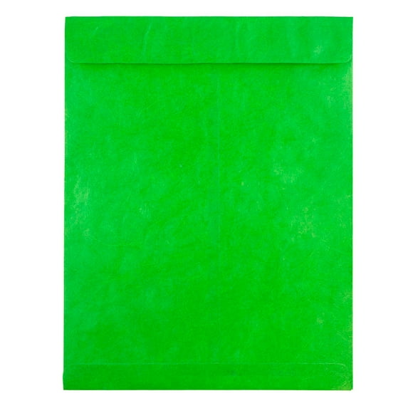 JAM Paper & Envelope 10 x 13 Tyvek Envelopes, Lime Green, 25/Pack