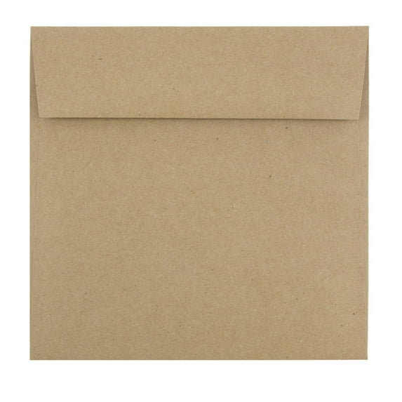 JAM Paper & Envelope 6.5 x 6.5 Square Envelopes, Brown Kraft, 25/Pack