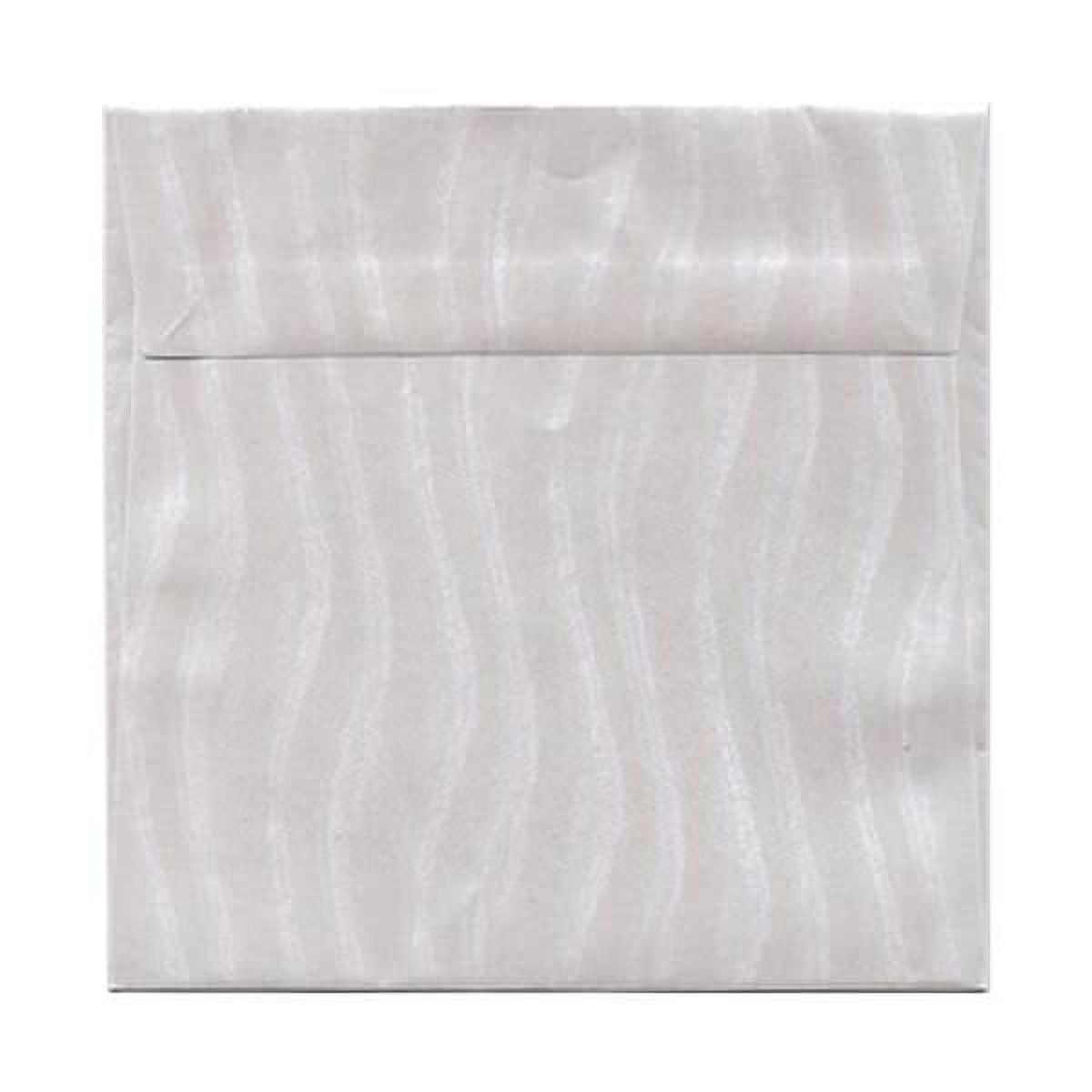 JAM Paper & Envelope 6.5 x 6.5 Square Envelopes, White Wave Metallic