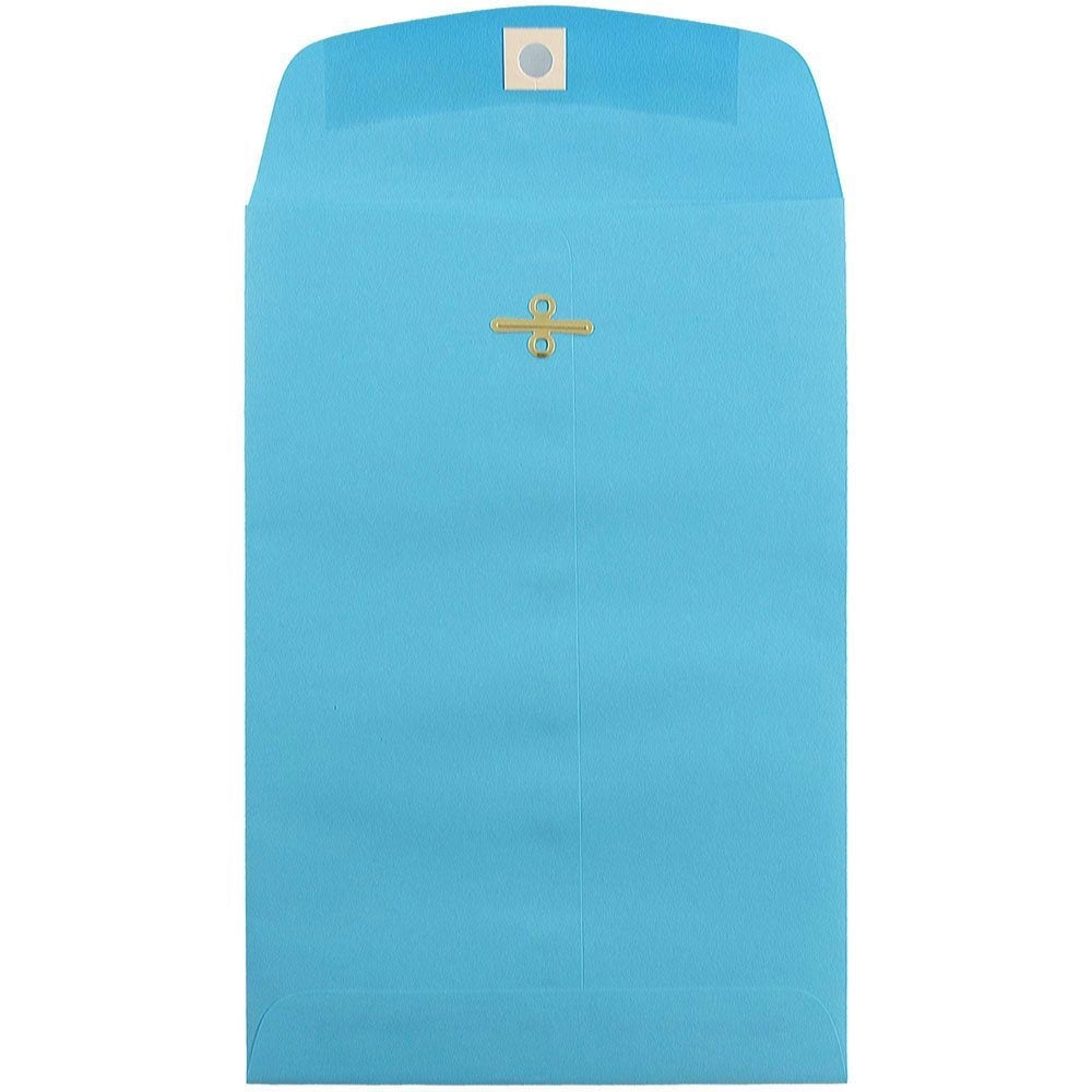JAM Paper & Envelope 6 x 9 Clasp Envelopes, Blue, 10/Pack