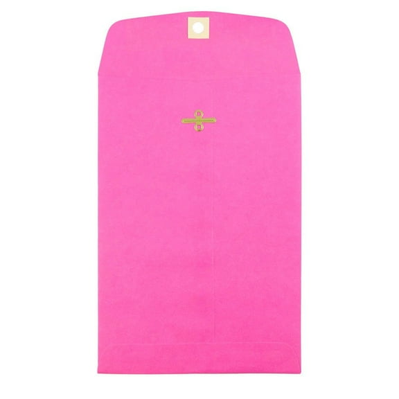 JAM Paper & Envelope 6 x 9 Clasp Envelopes, Fuchsia, 100/Pack