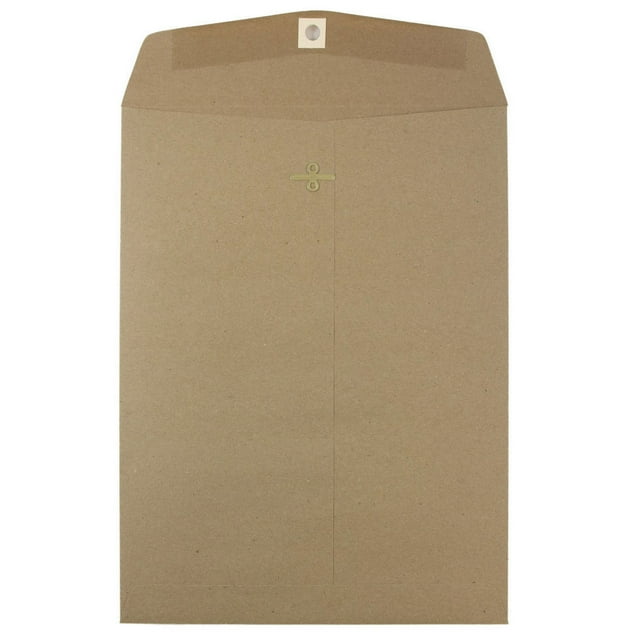 JAM Paper & Envelope 9 x 12 Clasp Envelopes, Brown Kraft, 10 per Pack